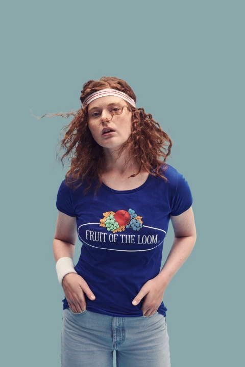 Koszulka damska Vintage z dużym logo Fruit of the Loom