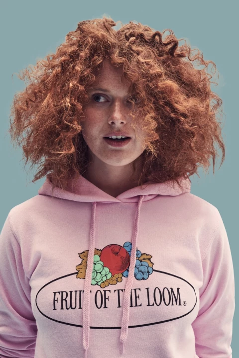 Bluza damska z kapturem Vintage z dużym logo Fruit of the Loom