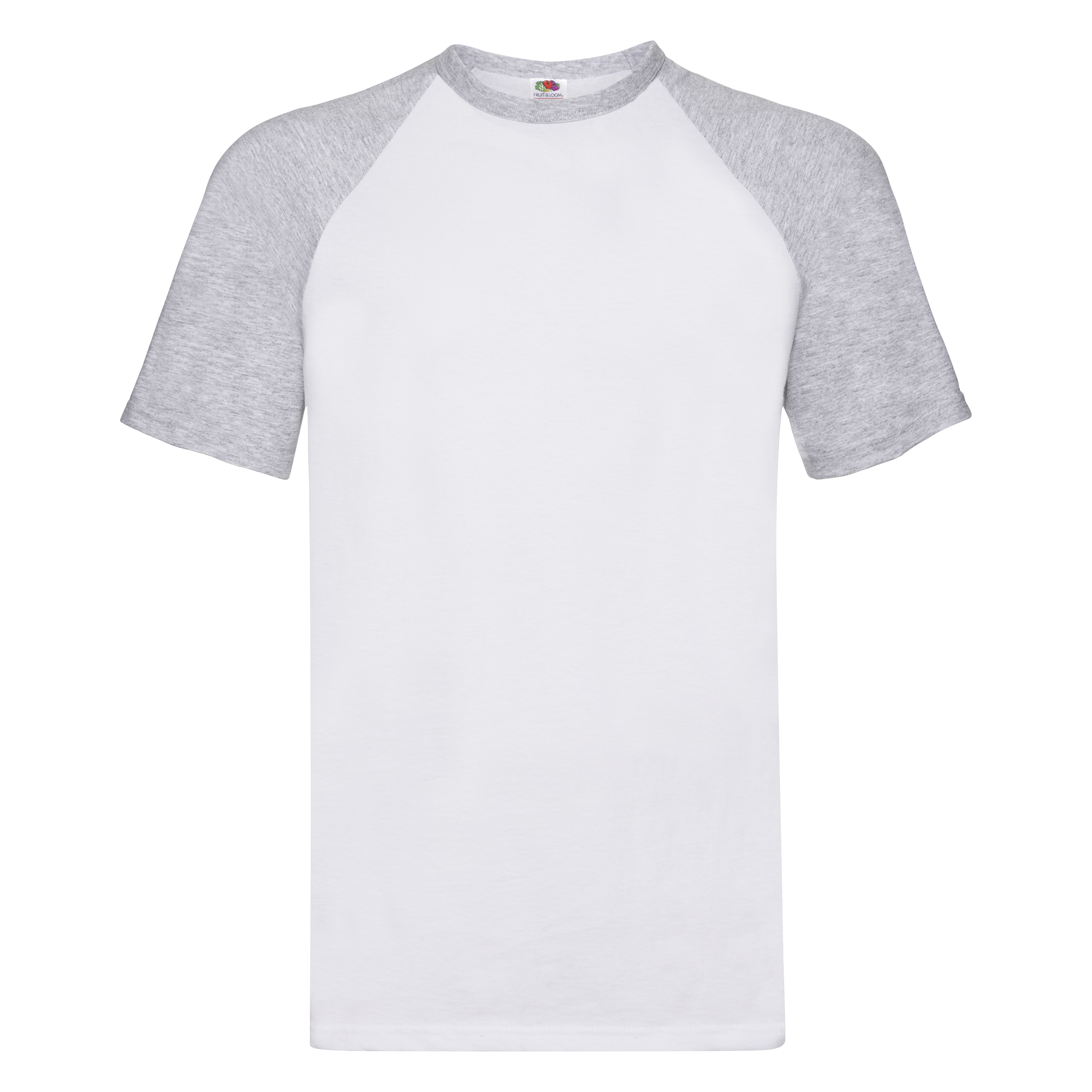 Koszulka męska Baseball z krótkim rękawem Fruit of the Loom 3XL Biały/Heather Grey 3XL