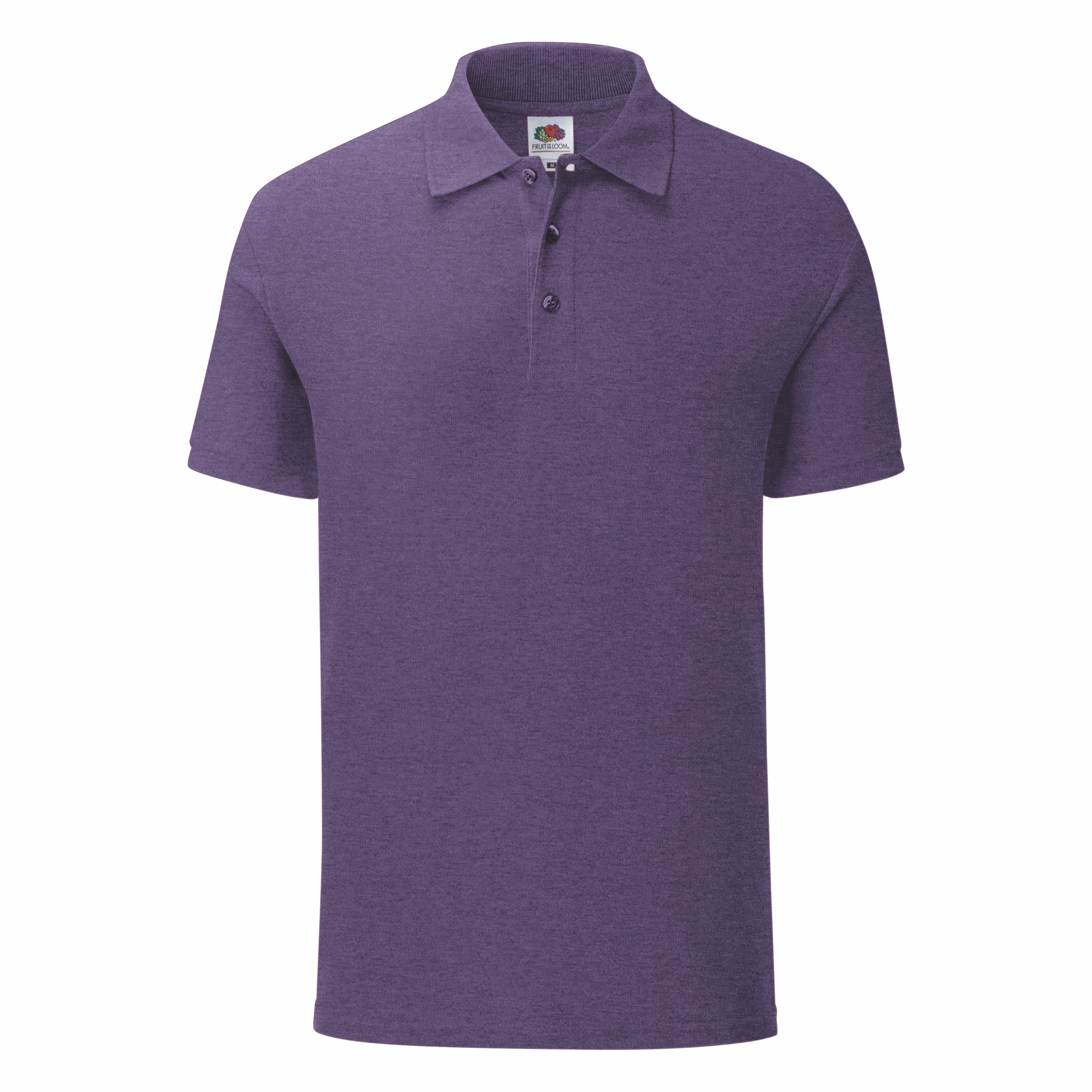 Koszulka męska Iconic Polo z odrywaną metką Fruit of the Loom Heather Purple
