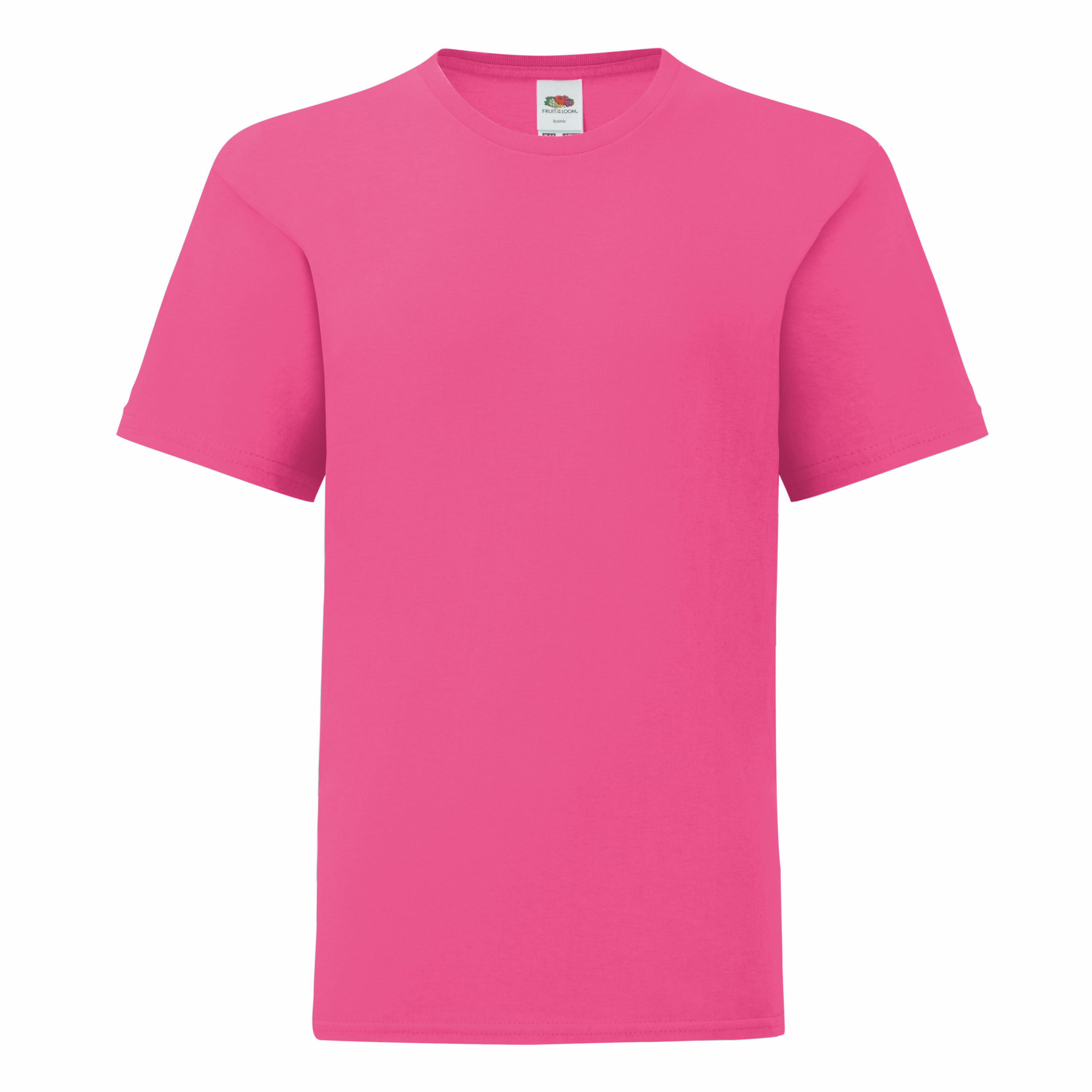 Koszulka dziecięca ICONIC z odrywaną metką Fruit of the Loom Fuchsia